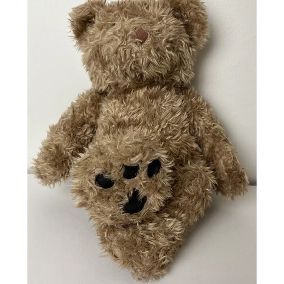 Vintage Build A Bear Curly Teddy Bear 14" Tan Faux Leather Paws Says I LOVE YOU - Picture 3 of 11